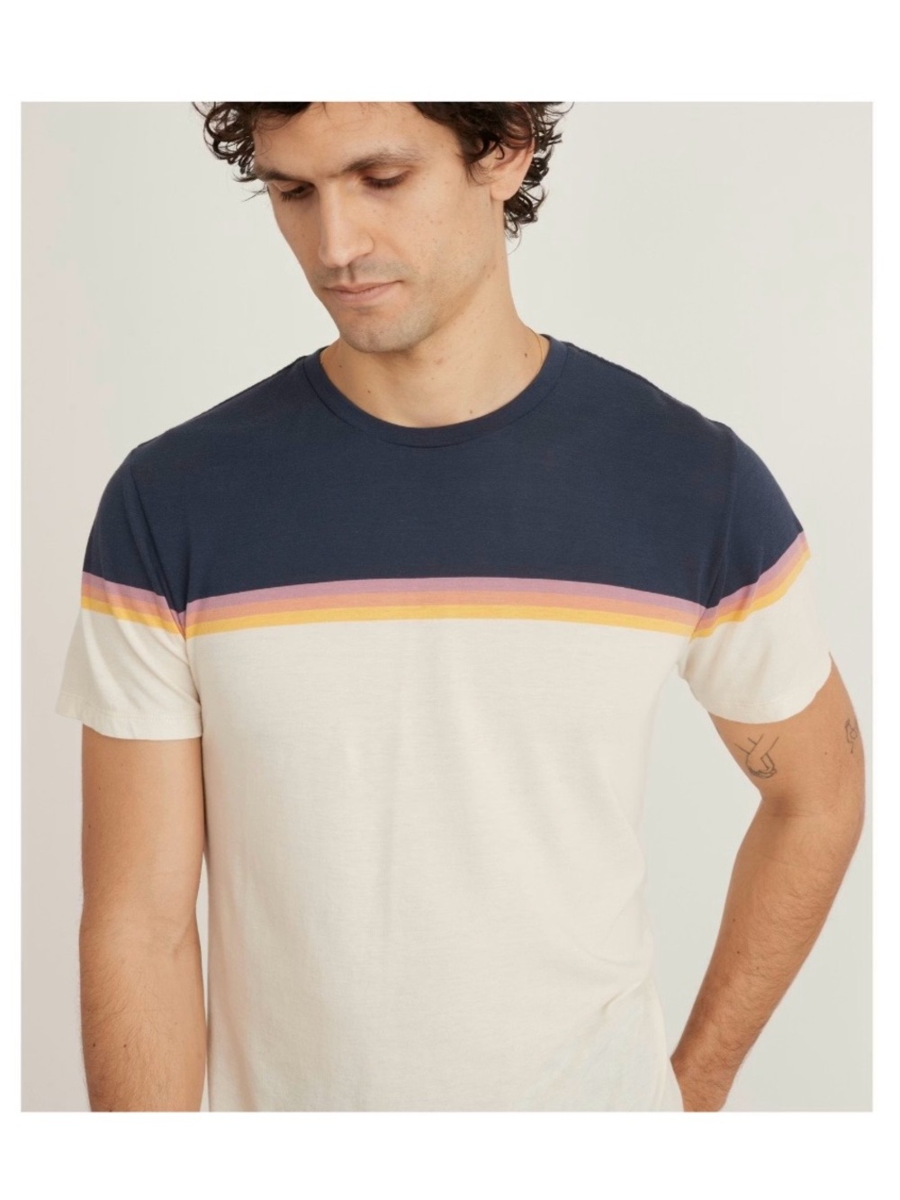 Marine Layer Engineered Stripe Signature Crew T-shirt